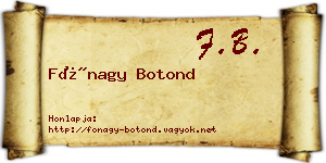 Fónagy Botond névjegykártya