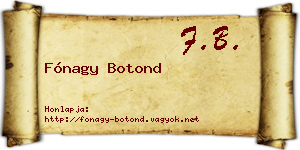 Fónagy Botond névjegykártya